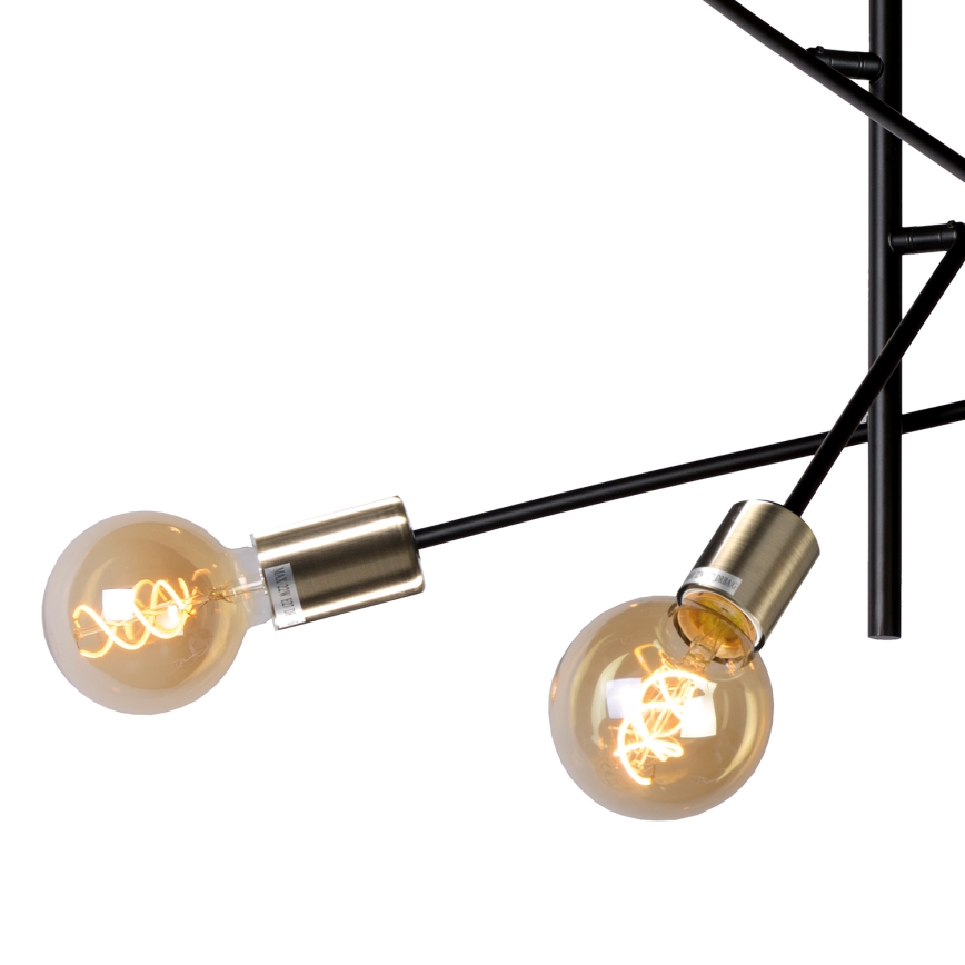 ONLI - Lámpara colgante CROSS 6xE27/22W/230V negro/latón