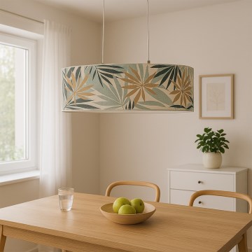 ONLI - Lámpara colgante FLORA 2xE27/22W/230V verde/dorado