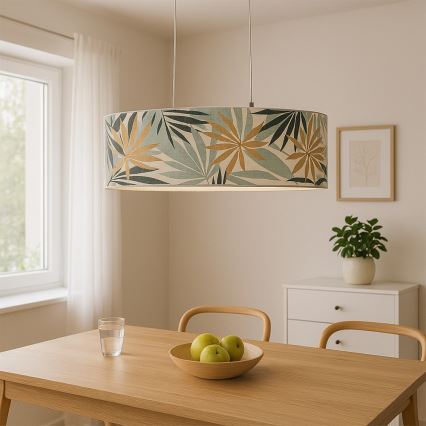 ONLI - Lámpara colgante FLORA 2xE27/22W/230V verde/dorado