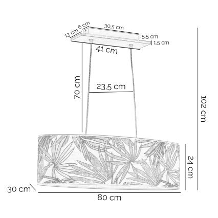 ONLI - Lámpara colgante FLORA 2xE27/22W/230V verde/dorado