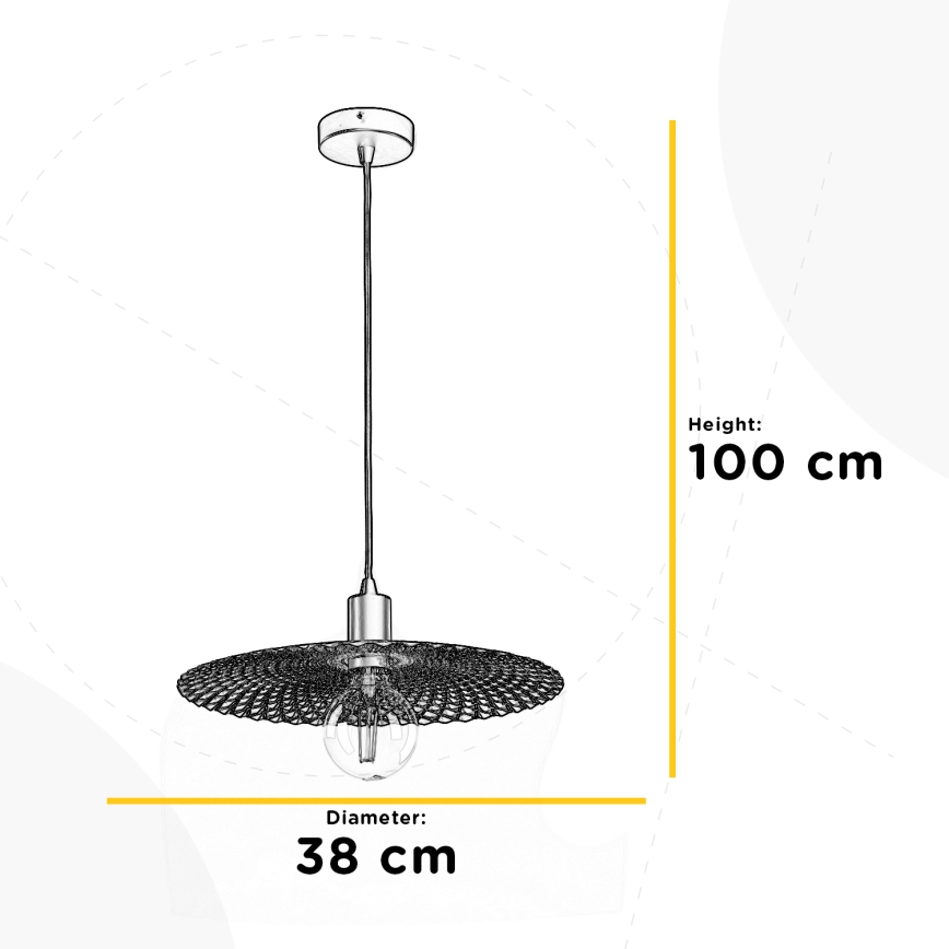 ONLI - Lámpara colgante GOLDEN 1xE27/22W/230V dorado/negro