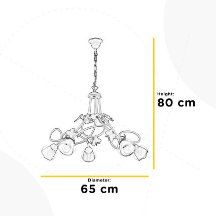 ONLI - Lámpara colgante infantil BUTTERFLY 5xE14/6W/230V