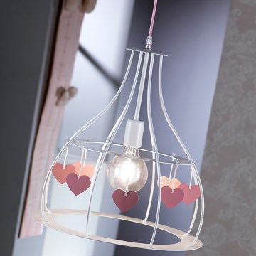 ONLI - Lámpara colgante infantil TITTA 1xE27/22W/230V rosa