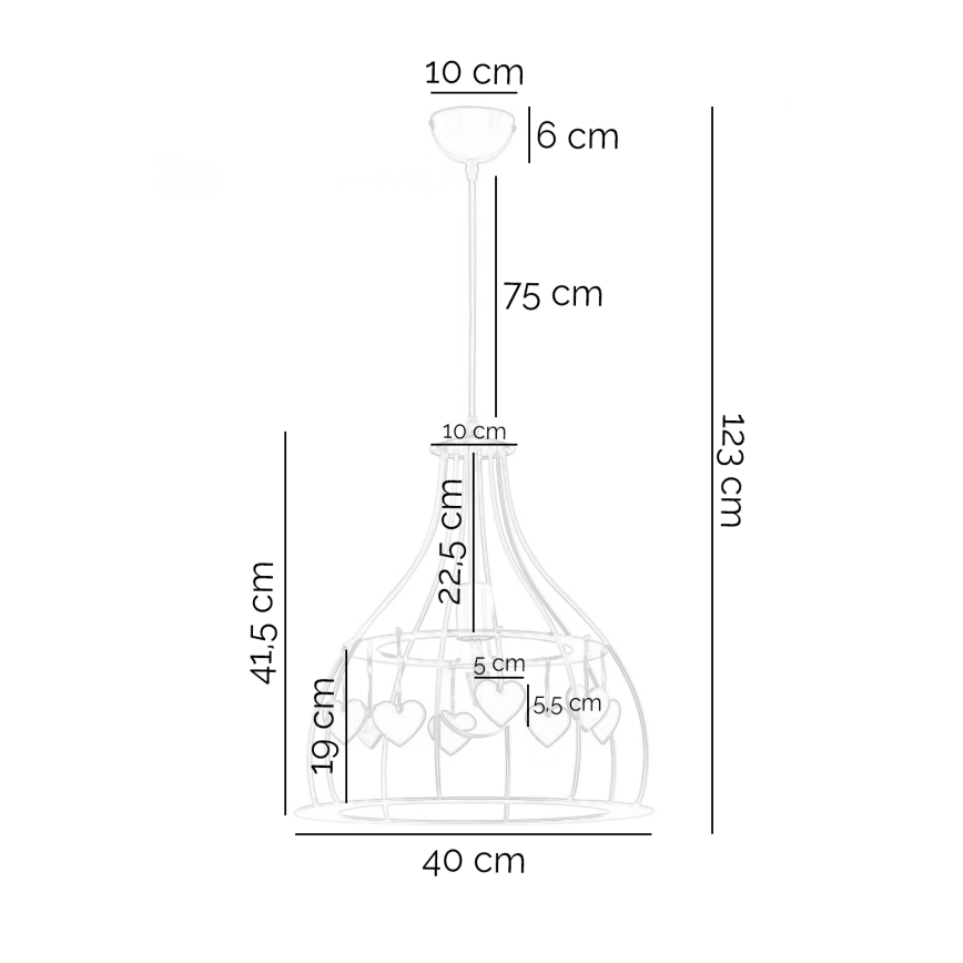 ONLI - Lámpara colgante infantil TITTA 1xE27/22W/230V rosa