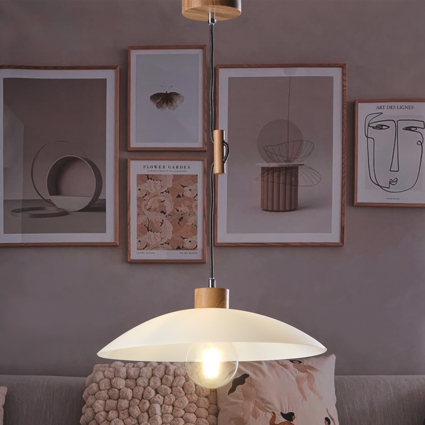 ONLI - Lámpara colgante OHANA 1xE27/22W/230V roble