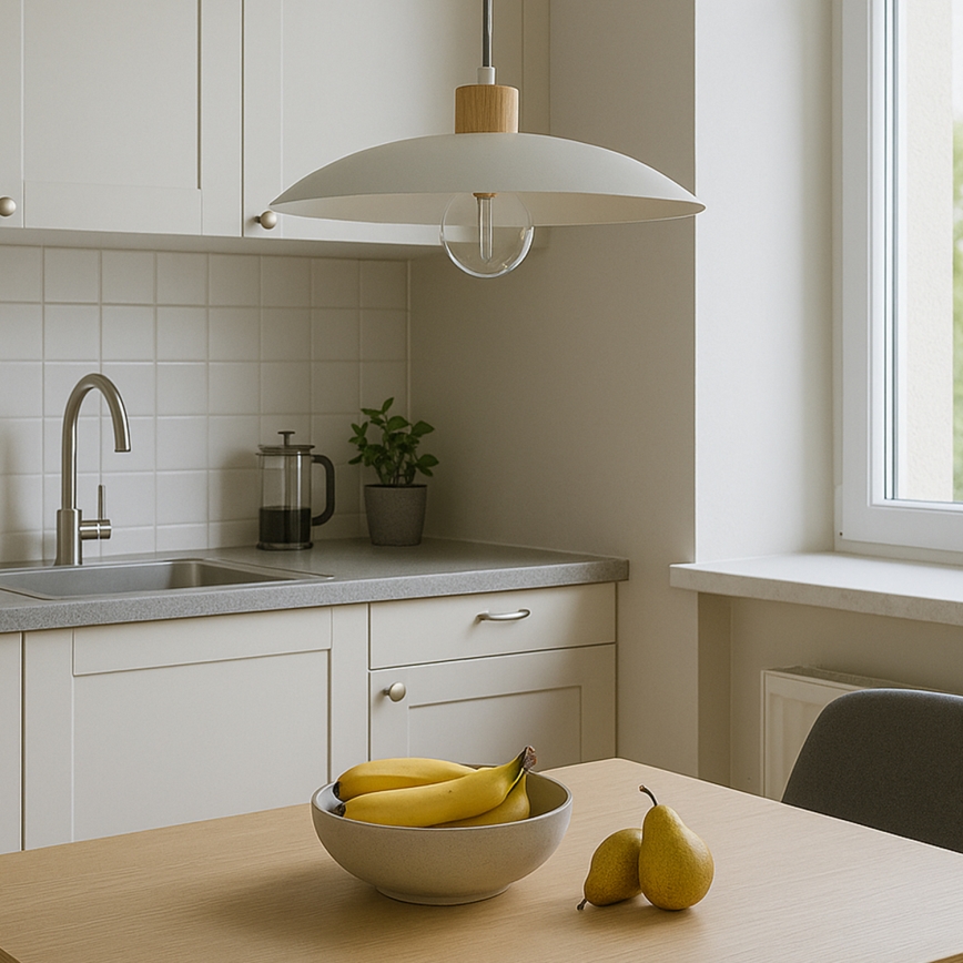 ONLI - Lámpara colgante OHANA 1xE27/22W/230V roble