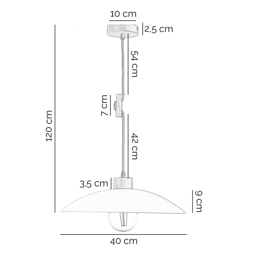 ONLI - Lámpara colgante OHANA 1xE27/22W/230V roble
