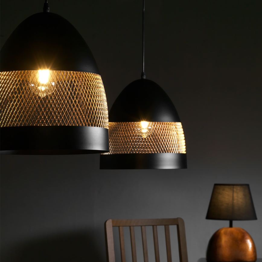 ONLI - Lámpara colgante POLLY 1xE27/22W/230V negro