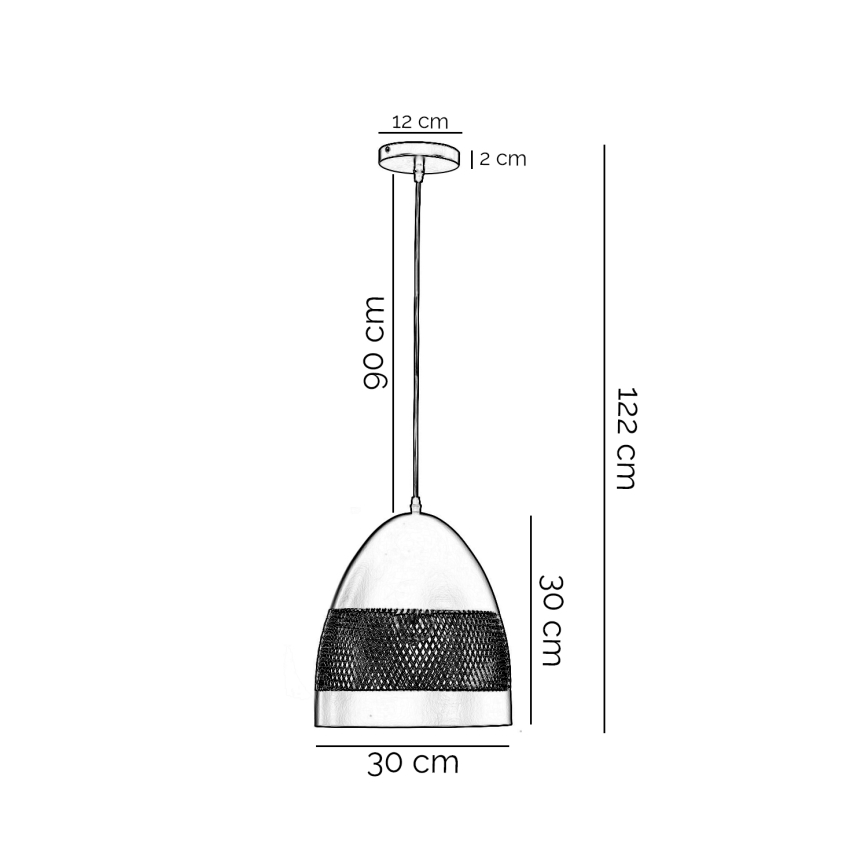 ONLI - Lámpara colgante POLLY 1xE27/22W/230V negro