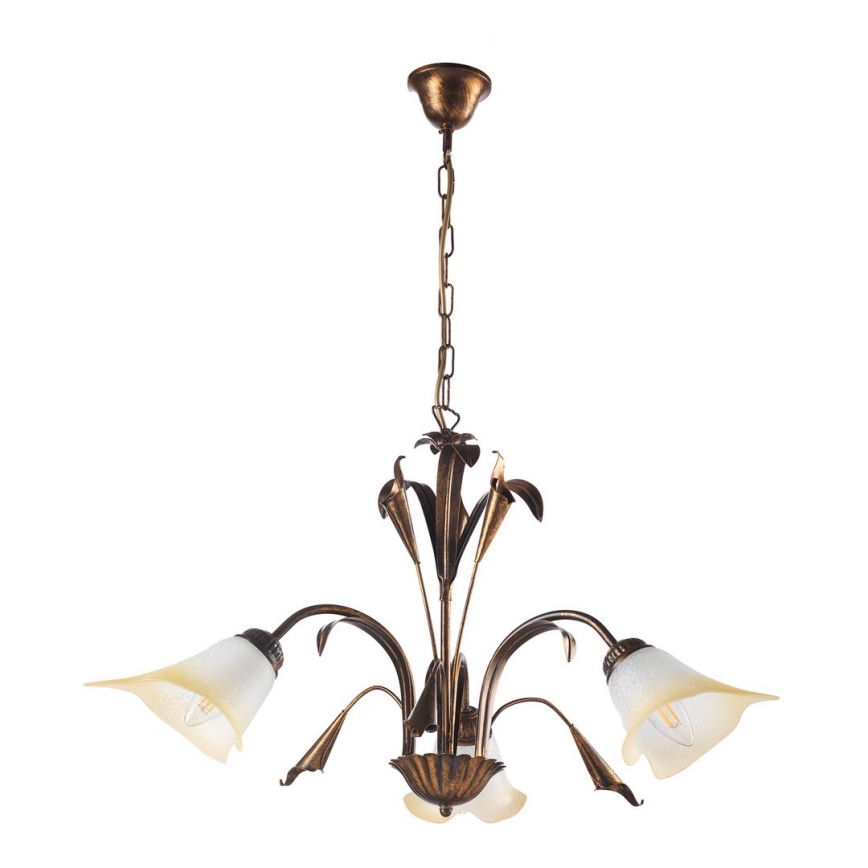 ONLI - Lámpara de araña con cadena LUCREZIA 3xE14/6W/230V bronce