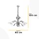 ONLI - Lámpara de araña con cadena LUCREZIA 3xE14/6W/230V crema