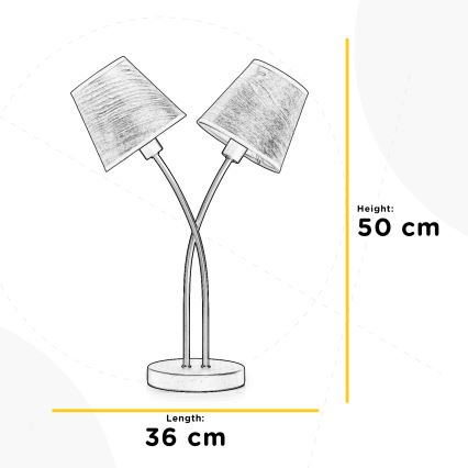 ONLI - Lámpara de mesa ASIA 2xE14/6W/230V 50 cm