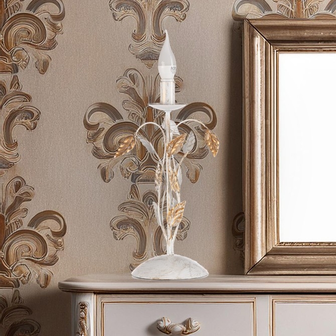 ONLI - Lámpara de mesa COLLANA 1xE14/6W/230V 40 cm blanco