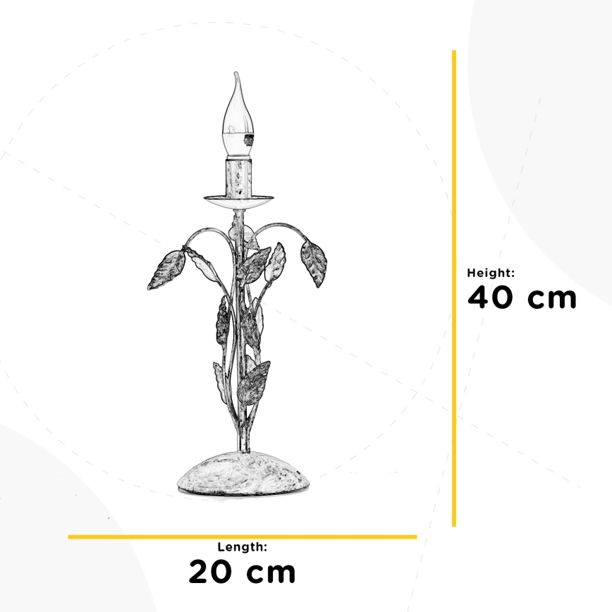 ONLI - Lámpara de mesa COLLANA 1xE14/6W/230V 40 cm bronce