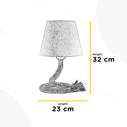 ONLI - Lámpara de mesa CORDA 1xE27/22W/230V 32 cm beige