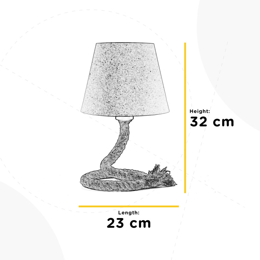 ONLI - Lámpara de mesa CORDA 1xE27/22W/230V 32 cm beige