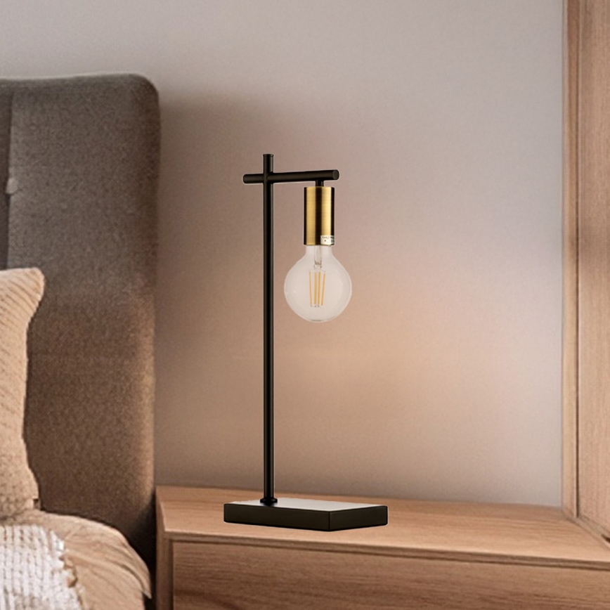 ONLI - Lámpara de mesa CROSS 1xE27/22W/230V negro/latón