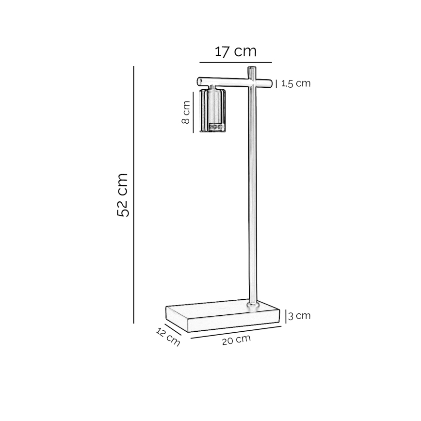 ONLI - Lámpara de mesa CROSS 1xE27/22W/230V negro/latón