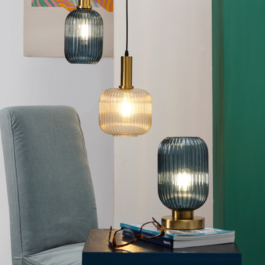 ONLI - Lámpara de mesa DOROTY 1xE27/22W/230V azul/dorado
