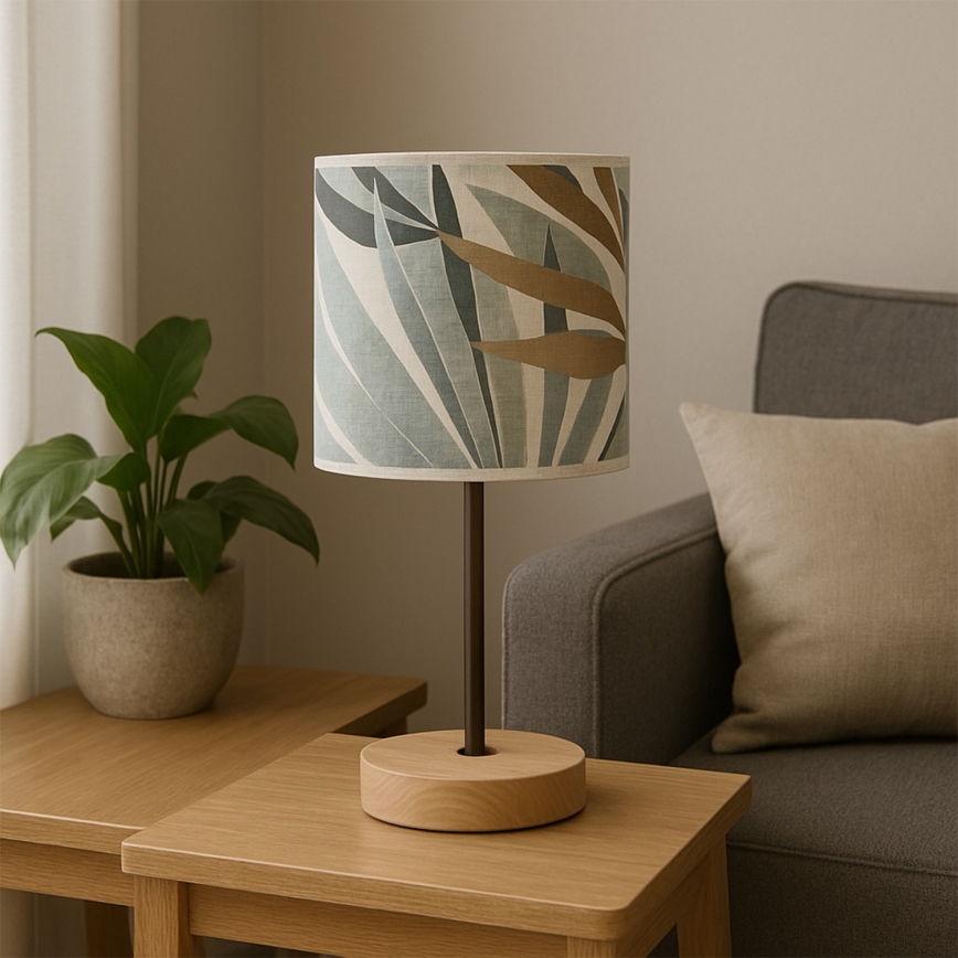 ONLI - Lámpara de mesa FLORA 1xE27/22W/230V 28 cm verde/dorado