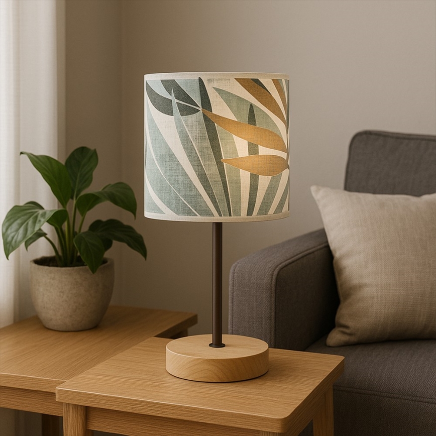 ONLI - Lámpara de mesa FLORA 1xE27/22W/230V 28 cm verde/dorado