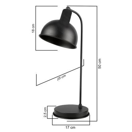 ONLI - Lámpara de mesa ISTANBUL 1xE27/22W/230V negro