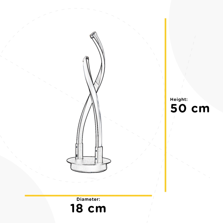 ONLI - Lámpara de mesa LED DAFNE LED/12W/230V 4000K 50 cm negro