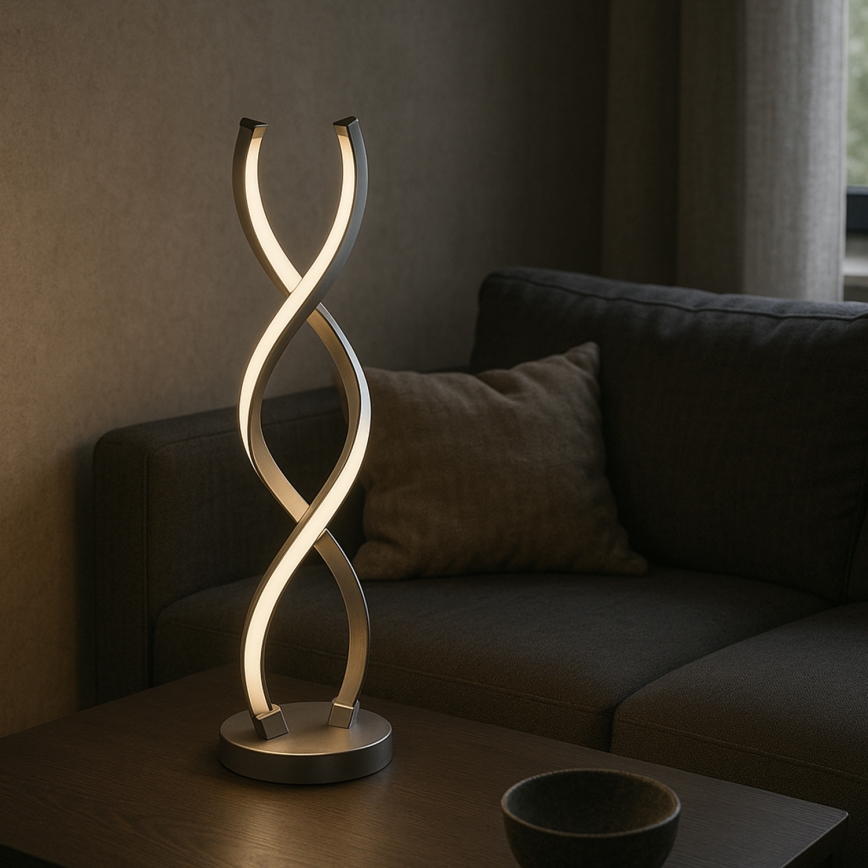 ONLI - Lámpara de mesa LED DNA LED/12W/230V 4000K 48,5 cm plata