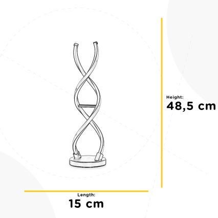 ONLI - Lámpara de mesa LED DNA LED/12W/230V 4000K 48,5 cm plata