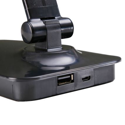 ONLI - Lámpara de mesa LED regulable con puerto USB DESKI LED/7W/230V 4000K negro