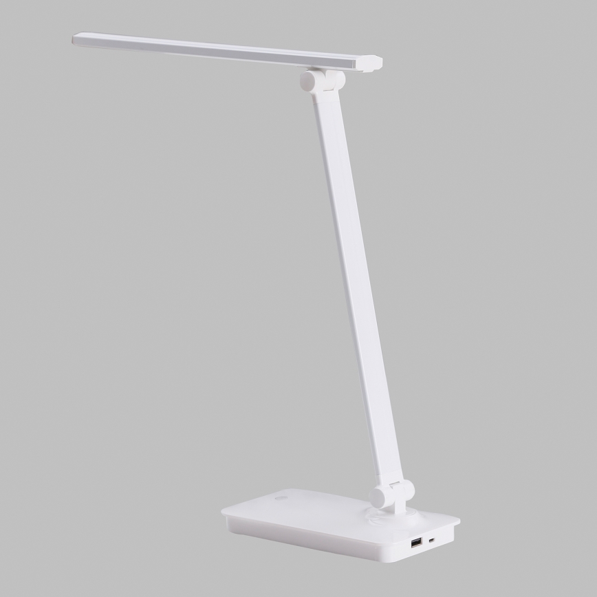 ONLI - Lámpara de mesa LED táctil regulable con USB portem DESKI LED/7W/230V 4000K blanco