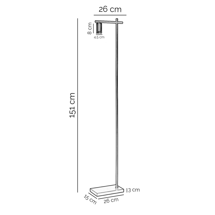 ONLI - Lámpara de pie CROSS 1xE27/22W/230V negro/latón