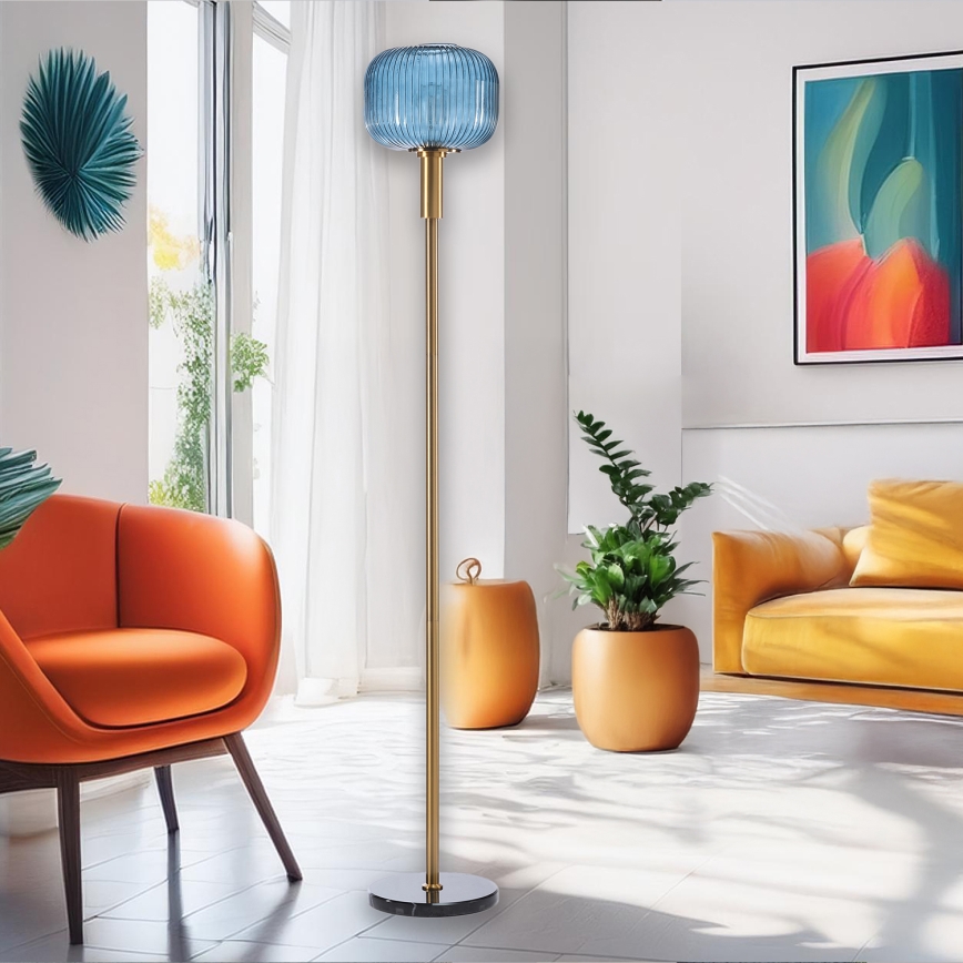 ONLI - Lámpara de pie DOROTY 1xE27/22W/230V azul/dorado
