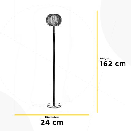 ONLI - Lámpara de pie DOROTY 1xE27/22W/230V azul/dorado