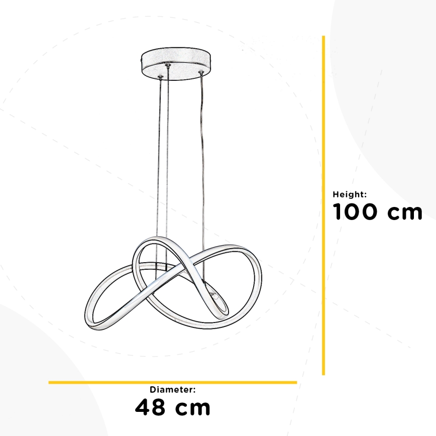 ONLI - Lámpara LED colgante DAFNE LED/30W/230W 4000K negro