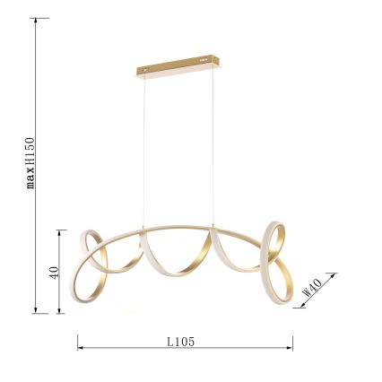 ONLI - Lámpara LED colgante KIRA LED/60W/230V 4000K dorado