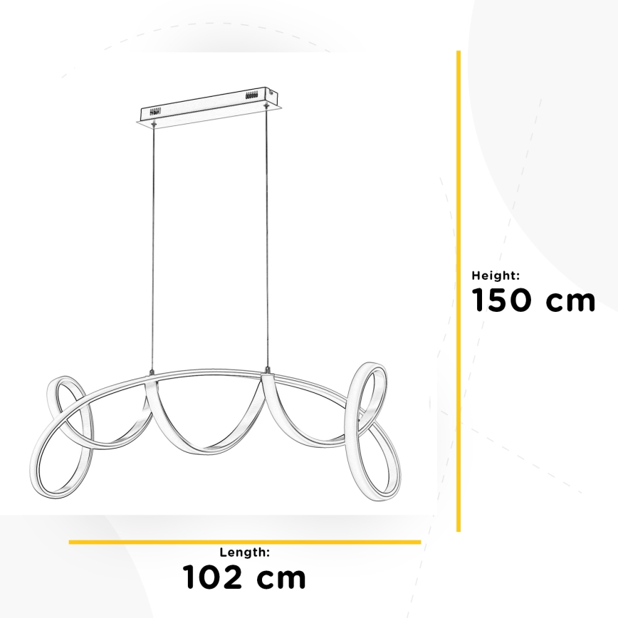 ONLI - Lámpara LED colgante KIRA LED/60W/230V 4000K dorado