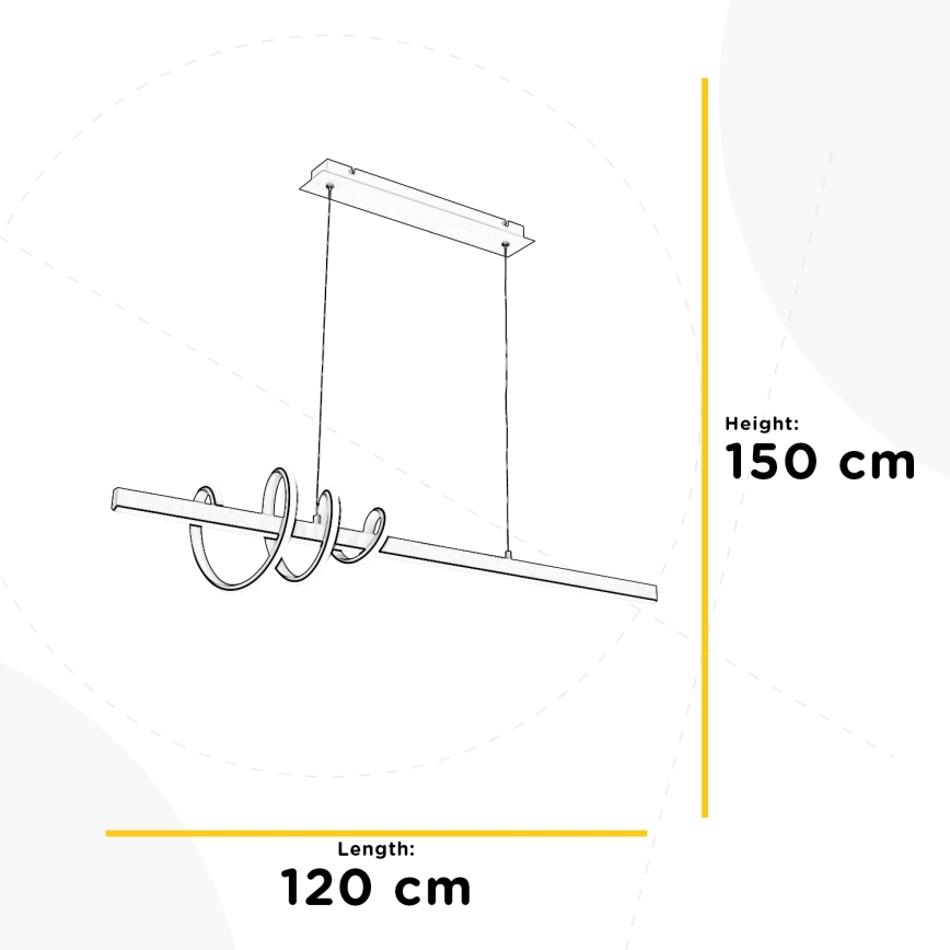 ONLI - Lámpara LED colgante SWING LED/30W/230V 4000K negro