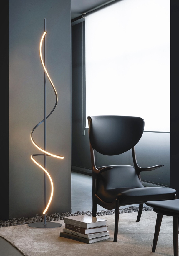 ONLI - Lámpara LED de pie TWIST LED/24W/230V 4000K negro