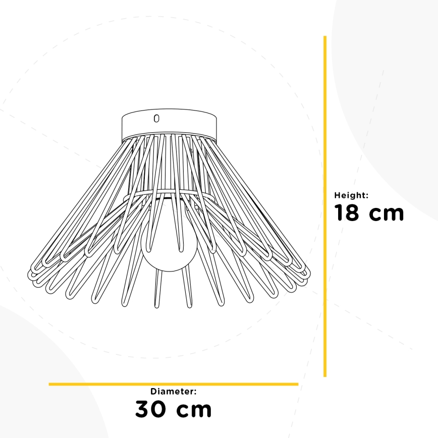 ONLI - Plafón DUCCIO 1xE27/22W/230V diá. 30 cm negro