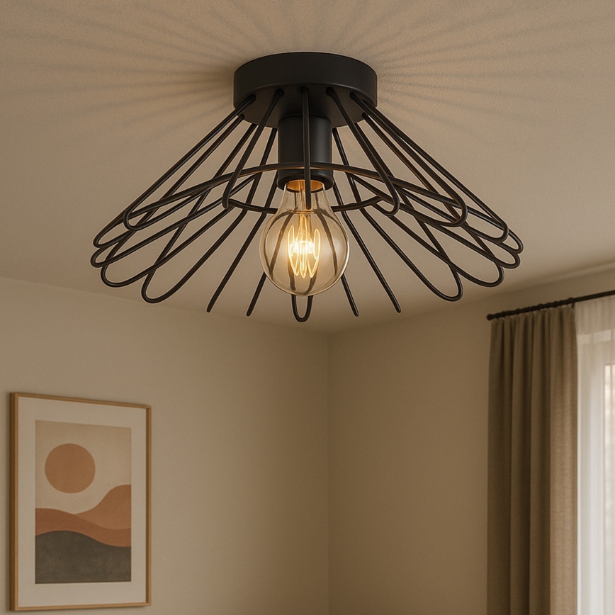 ONLI - Plafón DUCCIO 1xE27/22W/230V diá. 60 cm negro