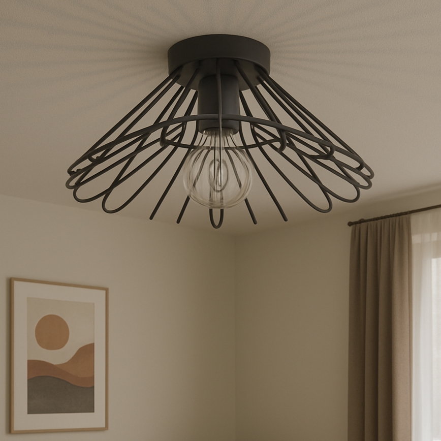 ONLI - Plafón DUCCIO 1xE27/22W/230V diá. 60 cm negro