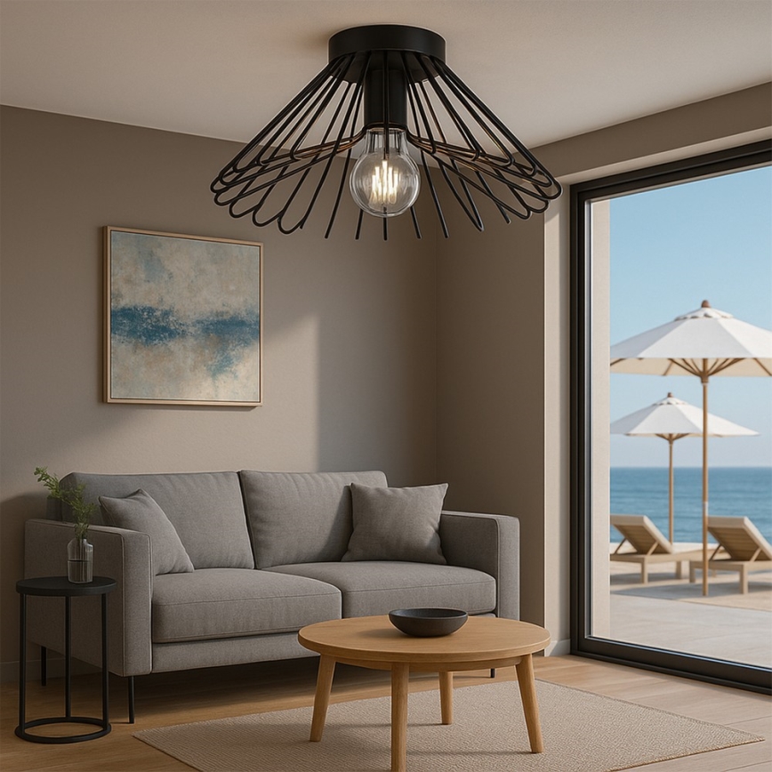ONLI - Plafón DUCCIO 1xE27/22W/230V diá. 60 cm negro