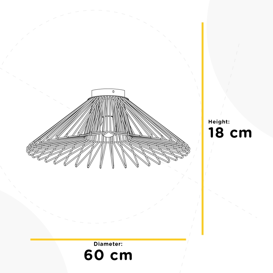 ONLI - Plafón DUCCIO 1xE27/22W/230V diá. 60 cm negro