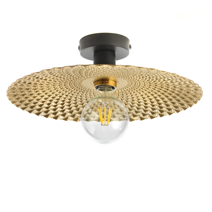 ONLI - Plafón GOLDEN 1xE27/22W/230V diá. 38 cm dorado/negro