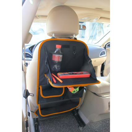 Organizador para coche con mesa 69,5x40,5 cm negro/naranja