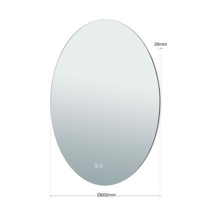 Espejo LED de pared calefactado para baño con retroiluminación FOCUS LED/25W/230V 3000/4200/6000K d. 60 cm IP44
