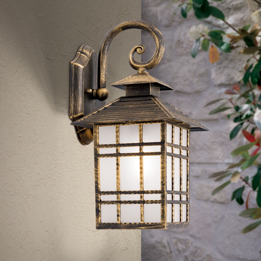 Aplique de exterior KIKO 1xE27/11W/230V IP44 bronce/pátina
