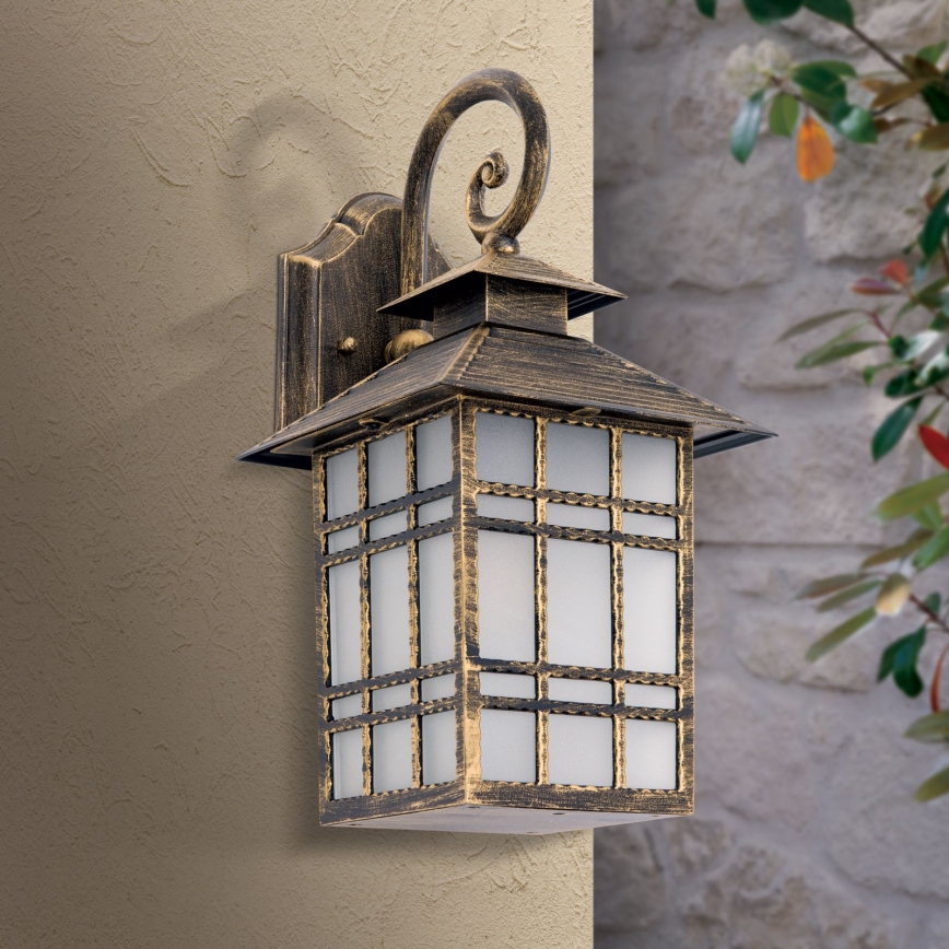 Aplique de exterior KIKO 1xE27/11W/230V IP44 bronce/pátina
