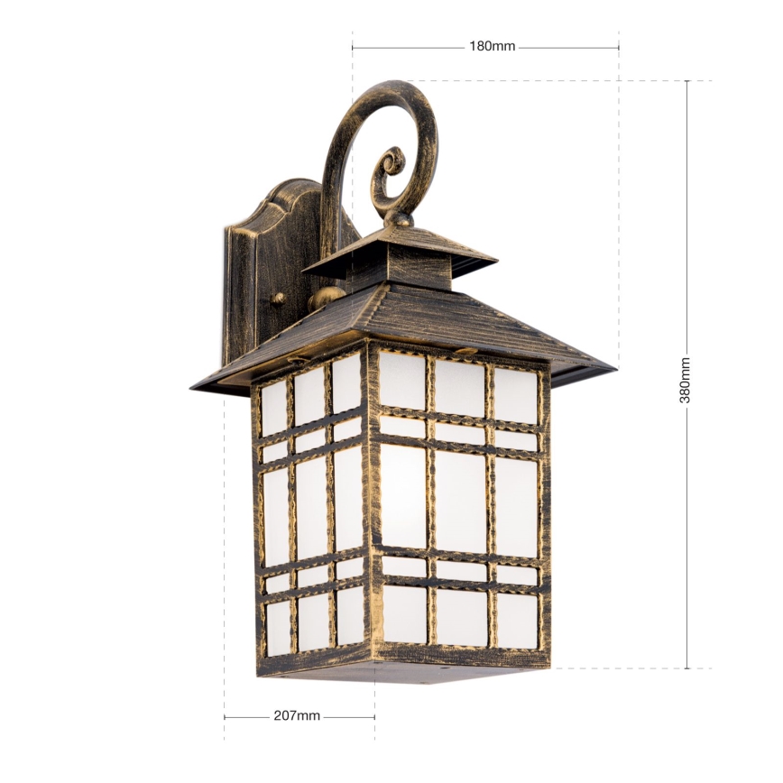 Aplique de exterior KIKO 1xE27/11W/230V IP44 bronce/pátina